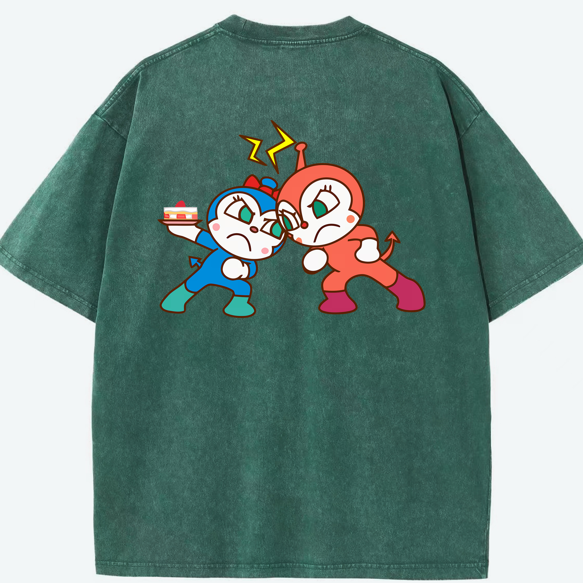 （画像用） アンパンマン Anpanman 綿100% ヴィンテージ風 半袖Tシャツ（背面プリント）
